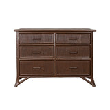 Pencil Rattan Six-Drawer Dresser