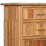 Pencil Rattan Six-Drawer Dresser