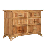 Pencil Rattan Six-Drawer Dresser