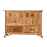 Pencil Rattan Six-Drawer Dresser