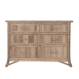 Pencil Rattan Six-Drawer Dresser