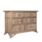 Pencil Rattan Six-Drawer Dresser
