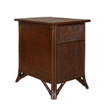 Ready To Ship - Pencil Rattan One-Drawer Nightstand in Dark Mocha