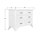 Pencil Rattan Six-Drawer Dresser-Chests & Dressers-David Francis