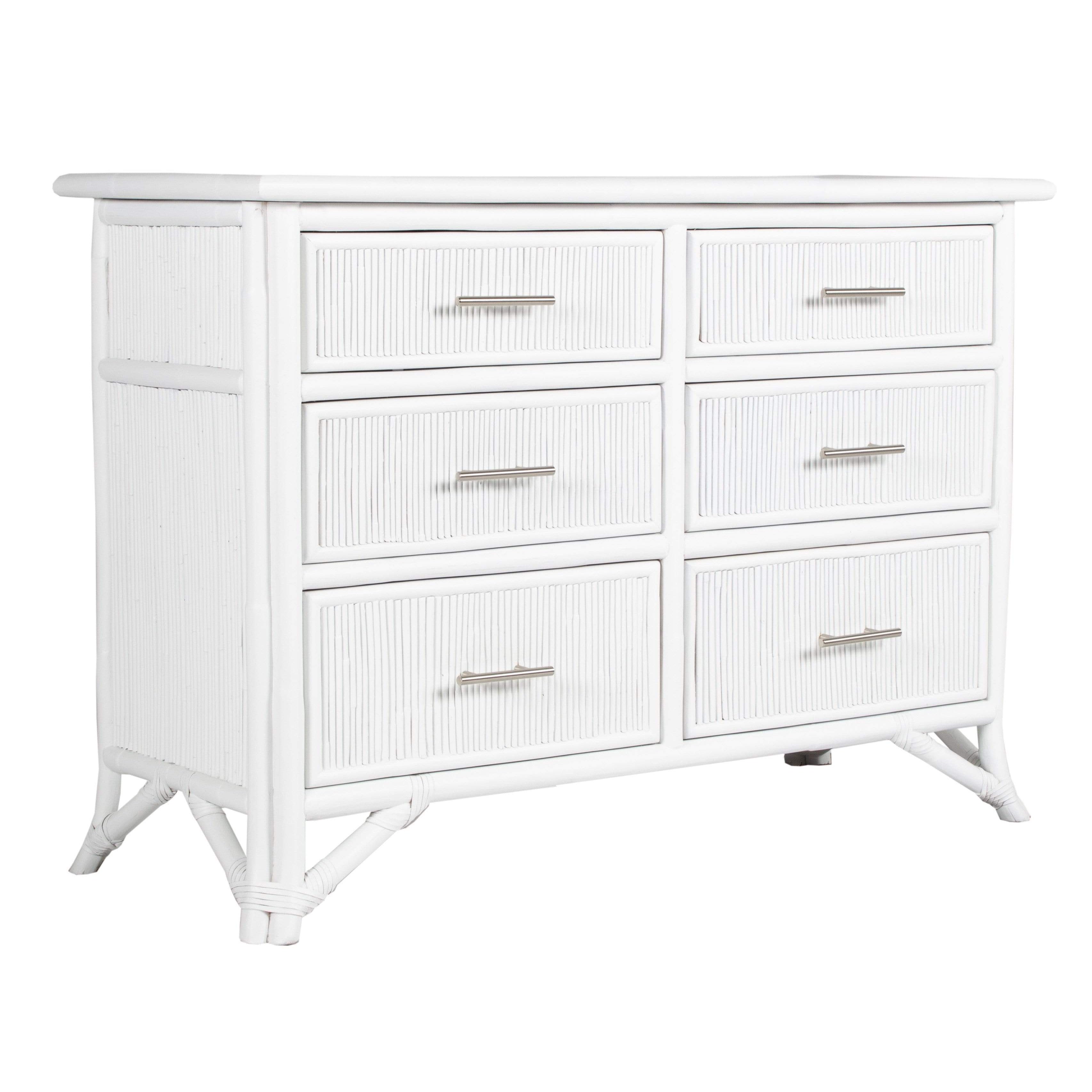 Pencil Rattan Six-Drawer Dresser-Chests & Dressers-David Francis