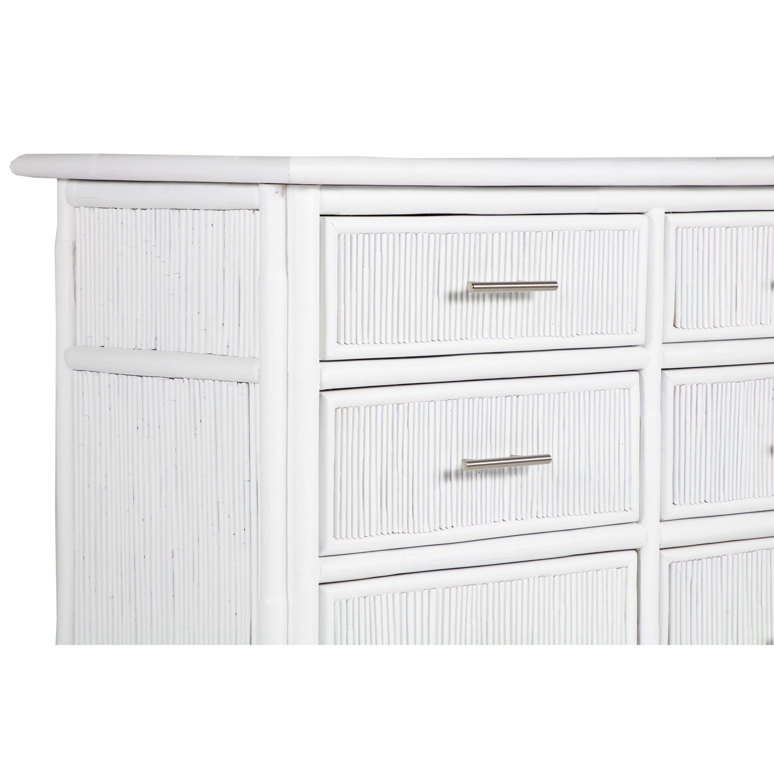 Pencil Rattan Six-Drawer Dresser-Chests & Dressers-David Francis