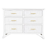 Pencil Rattan Six-Drawer Dresser-Chests & Dressers-David Francis
