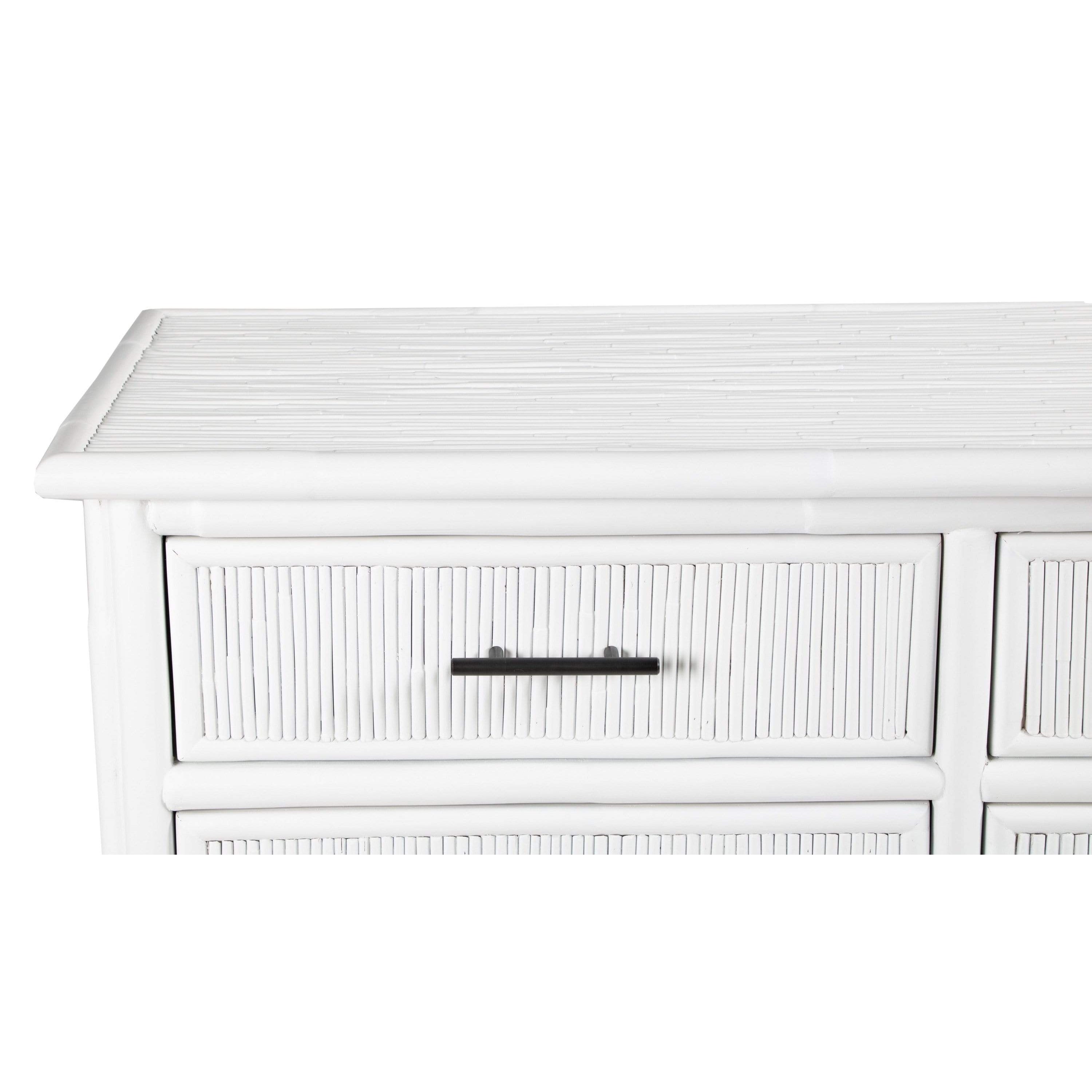 Pencil Rattan Six-Drawer Dresser-Chests & Dressers-David Francis