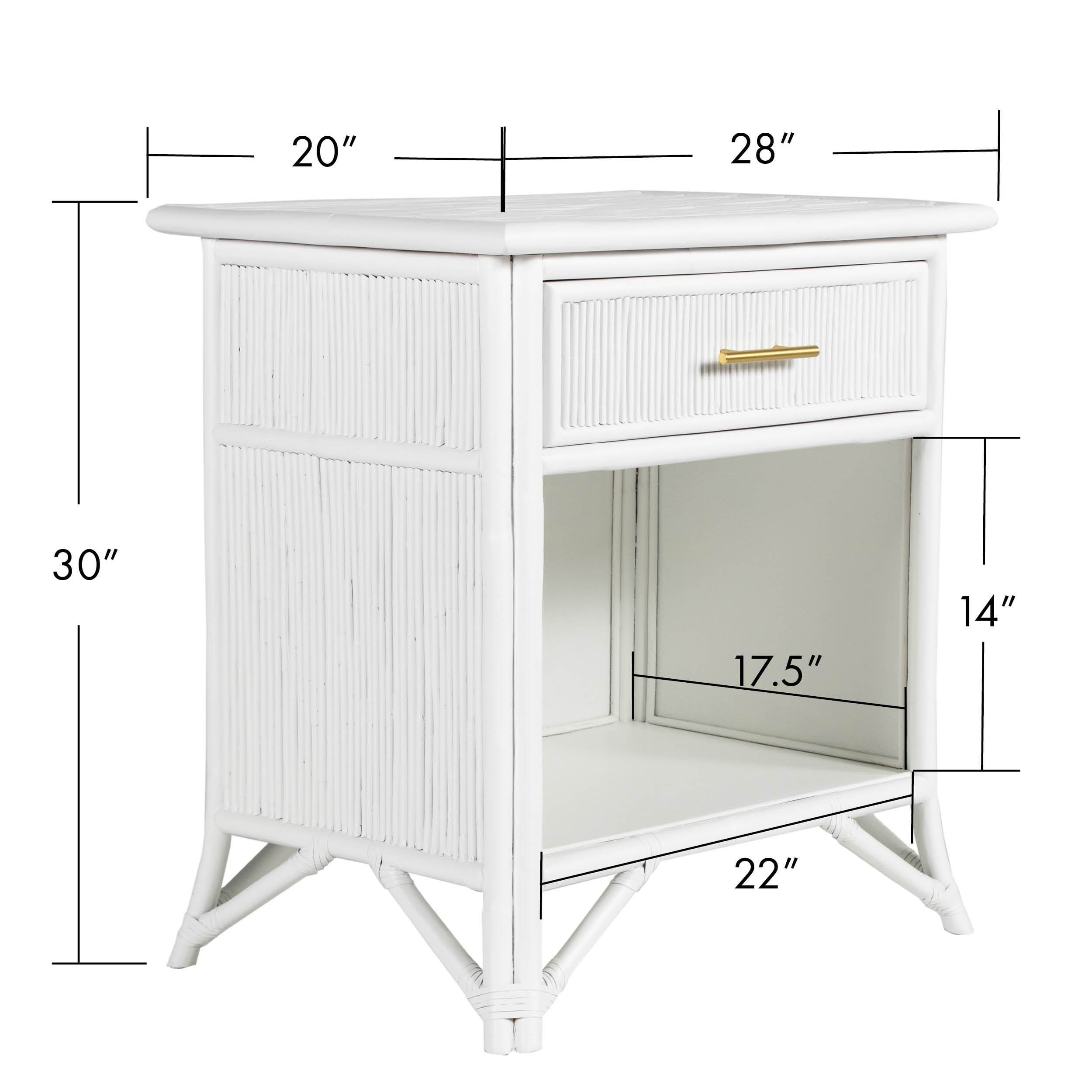 Pencil Rattan One-Drawer Nightstand-Chests & Dressers-David Francis