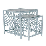 Swirl Rattan Nesting Tables-Occasional Tables-David Francis