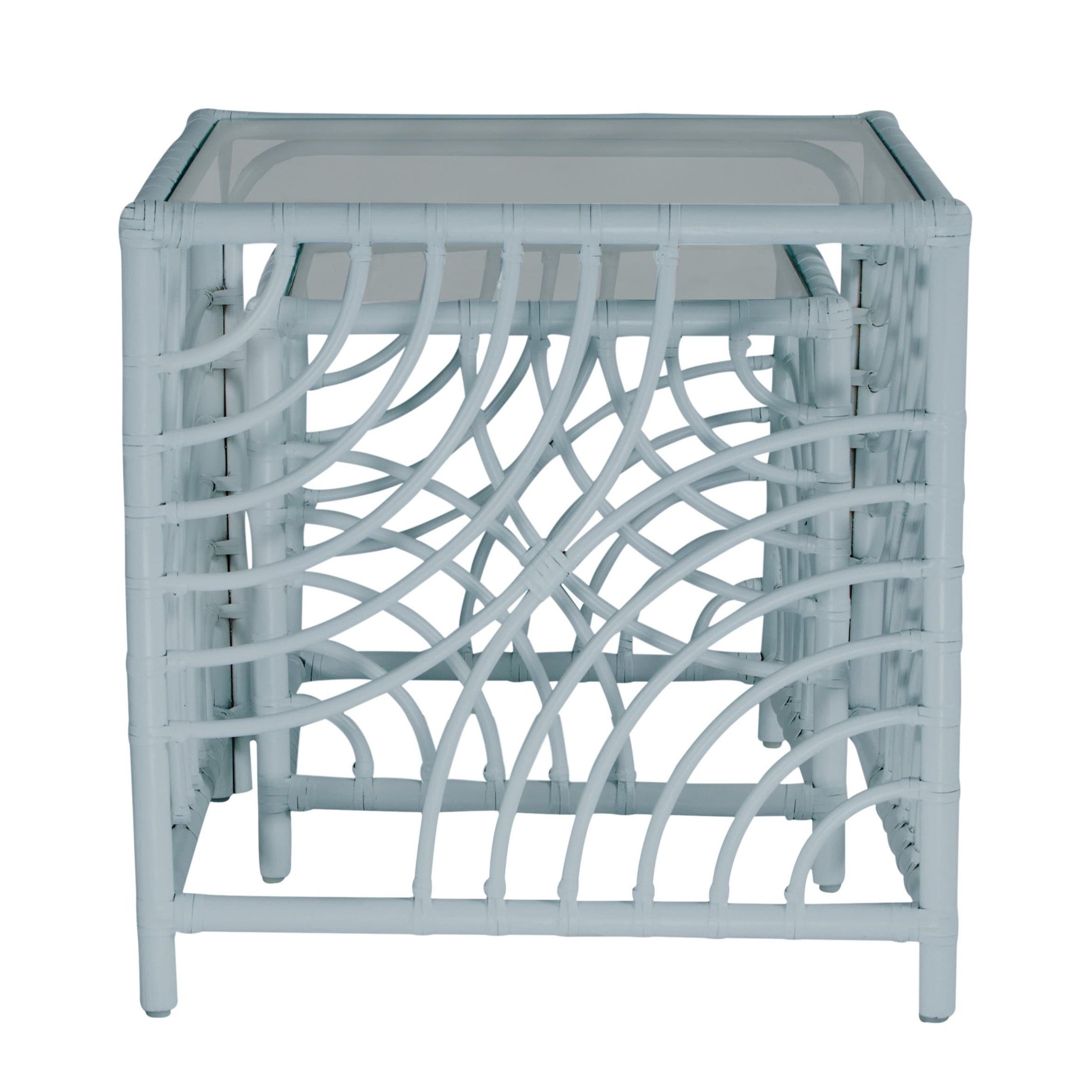 Swirl Rattan Nesting Tables-Occasional Tables-David Francis
