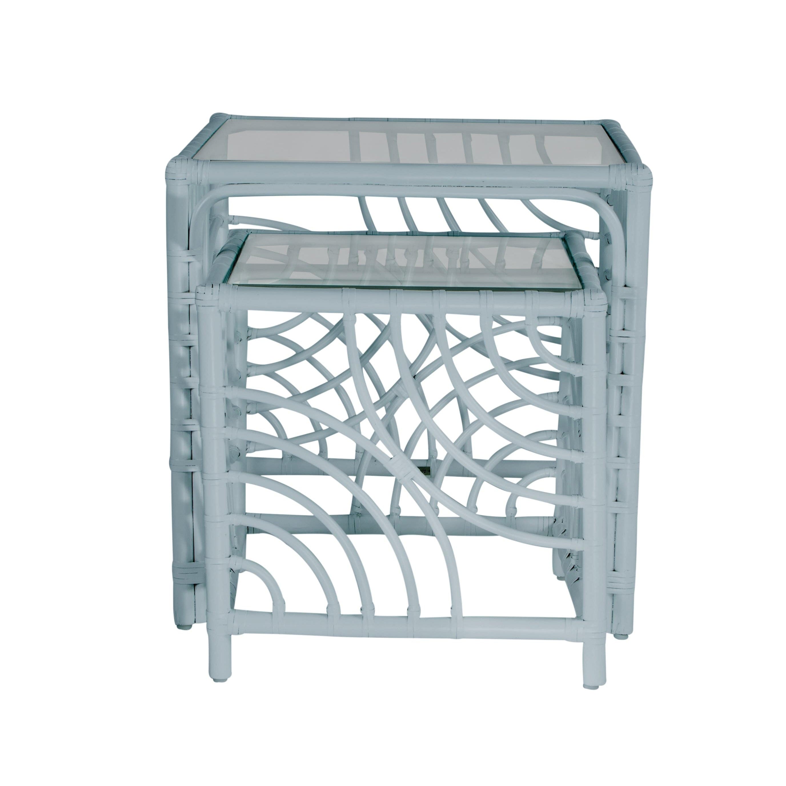 Swirl Rattan Nesting Tables-Occasional Tables-David Francis