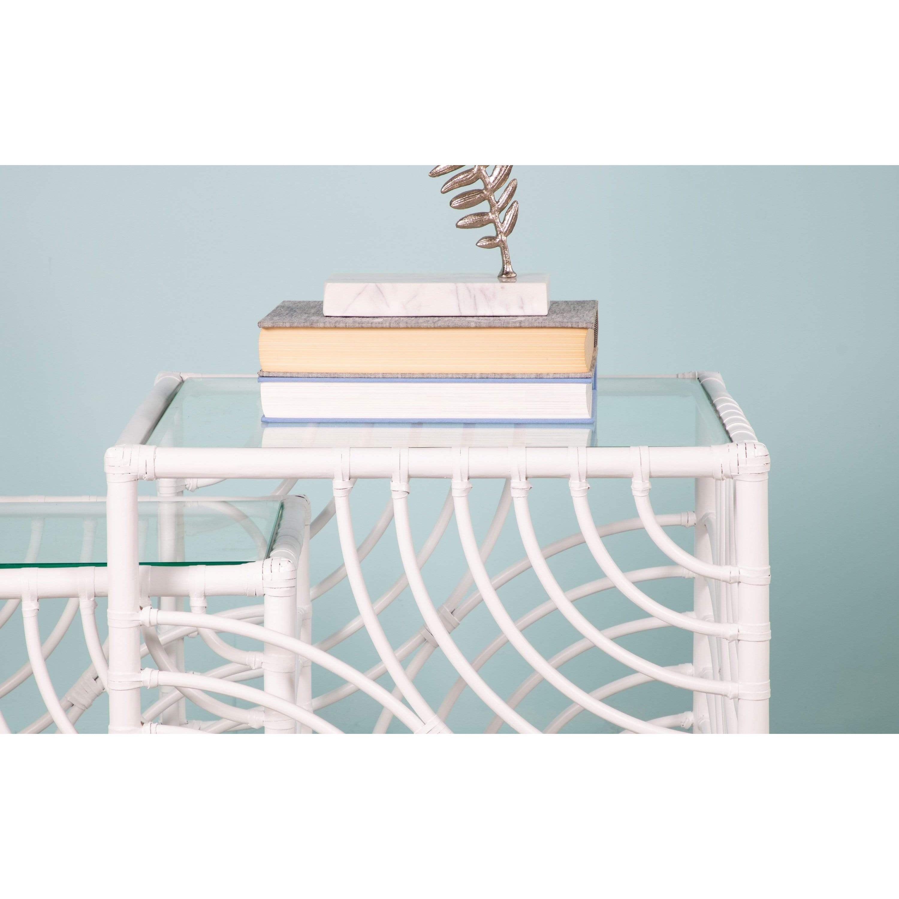 Swirl Rattan Nesting Tables-Occasional Tables-David Francis