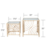 Swirl Rattan Nesting Tables-Occasional Tables-David Francis