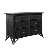 Pencil Rattan Six-Drawer Dresser