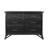 Pencil Rattan Six-Drawer Dresser