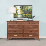 Pencil Rattan Nine-Drawer Dresser