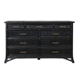 Pencil Rattan Nine-Drawer Dresser