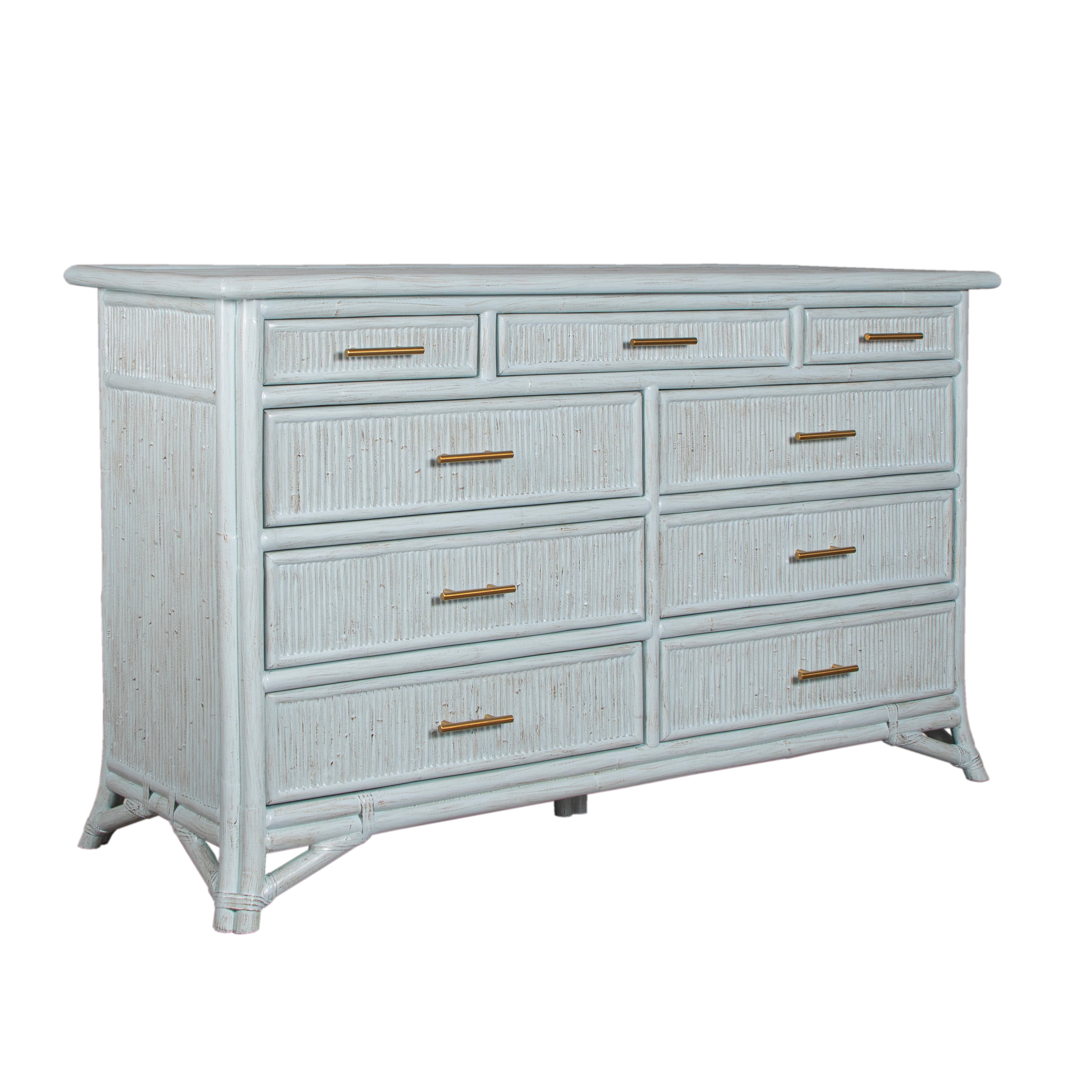 David Francis - Pencil Rattan Nine-Drawer Dresser – David