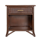 Pencil Rattan One-Drawer Nightstand