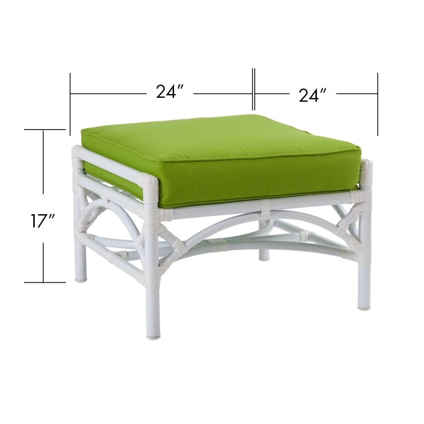 Chippendale Outdoor Ottoman-Outdoor Ottomans-David Francis