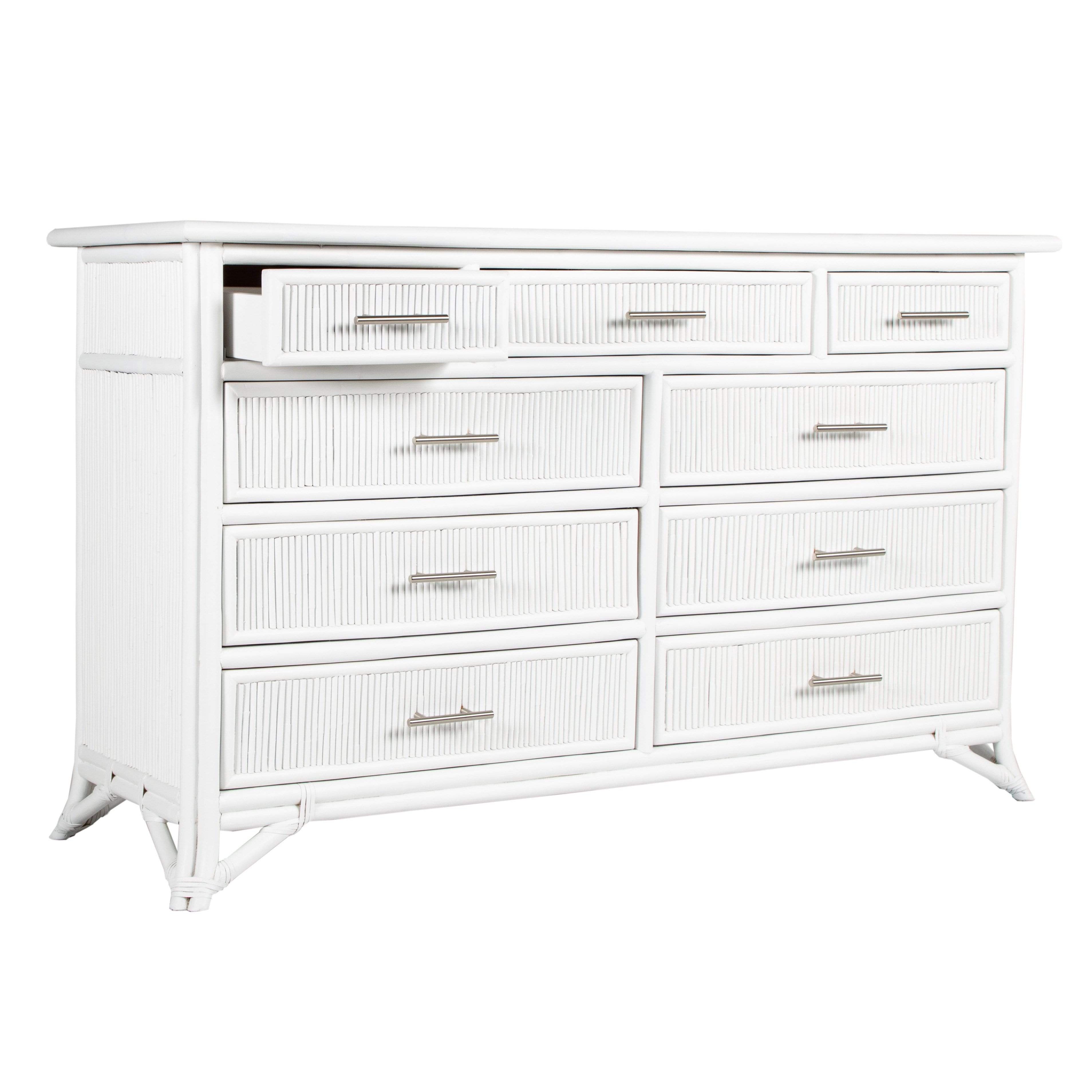 Pencil Rattan Nine-Drawer Dresser-Chests & Dressers-David Francis