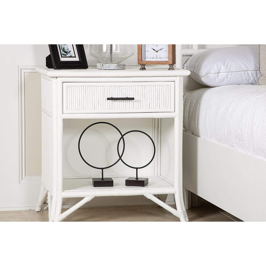 Pencil Rattan One-Drawer Nightstand-Chests & Dressers-David Francis