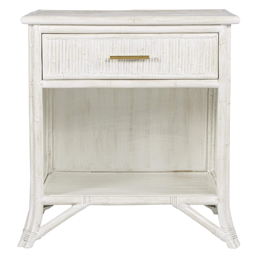 Pencil Rattan One-Drawer Nightstand-Chests & Dressers-David Francis