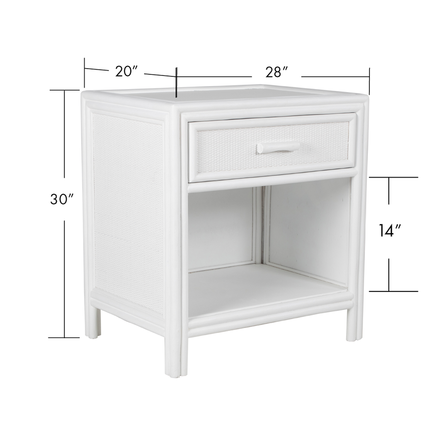 Ready To Ship - Banyan One-Drawer Nightstand in White