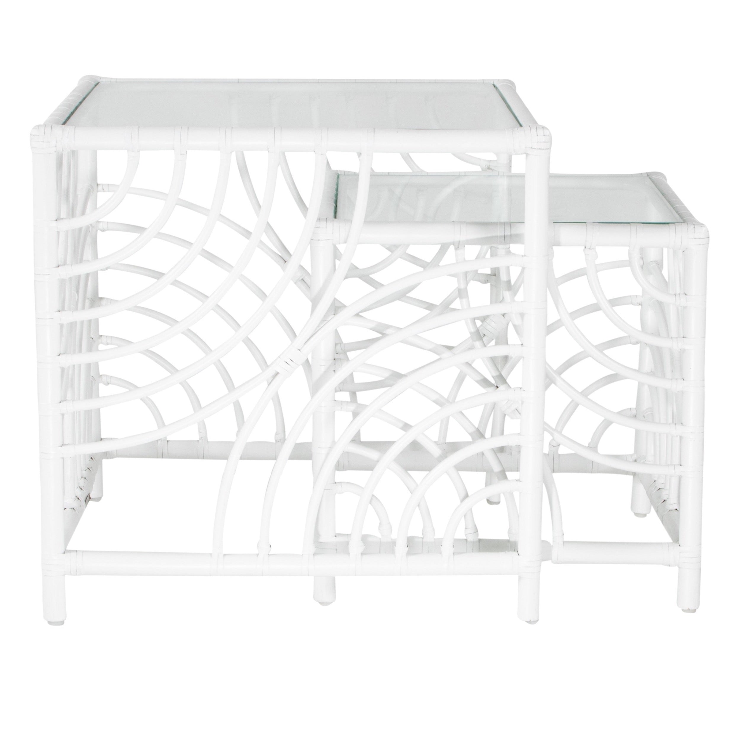Swirl Rattan Nesting Tables-Occasional Tables-David Francis