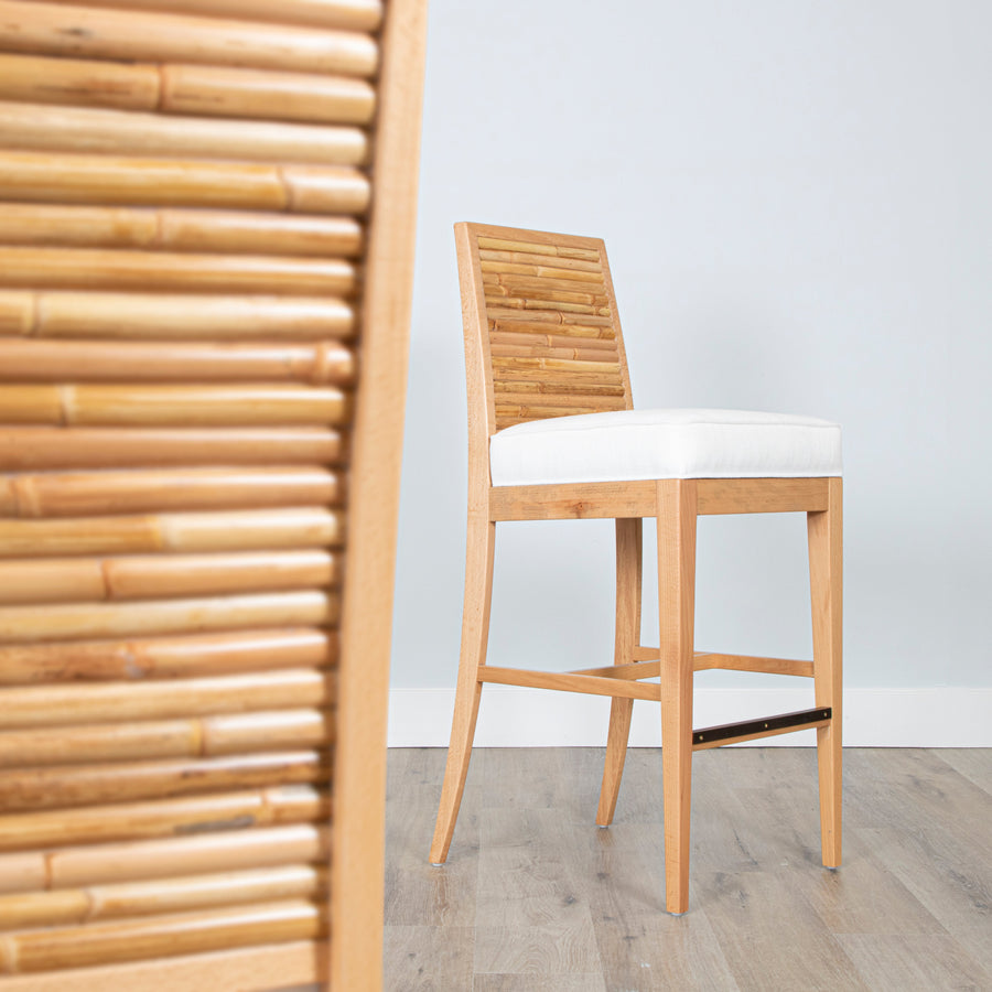 Ready To Ship - Stacked Bamboo Barstool in Natural
